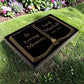 Granite Memorial Tablet with Book Design, Free Personalised Gold Engraving, Polished Black Granite