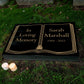 Granite Memorial Tablet with Book Design, Free Personalised Gold Engraving, Polished Black Granite