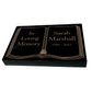 Granite Memorial Tablet with Book Design, Free Personalised Gold Engraving, Polished Black Granite