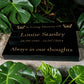 Granite Memorial Tablet with Butterfly Design, Free Personalised Gold Engraving, Polished Black Granite