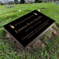 Granite Memorial Tablet with Candle Design, Free Personalised Gold Engraving, Polished Black Granite