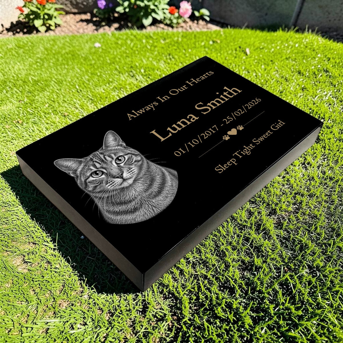 Cat Memorial Granite Photo Tablet