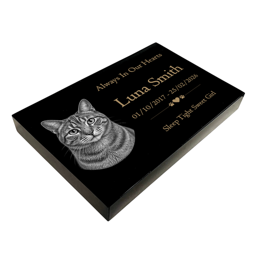 Cat Memorial Granite Photo Tablet