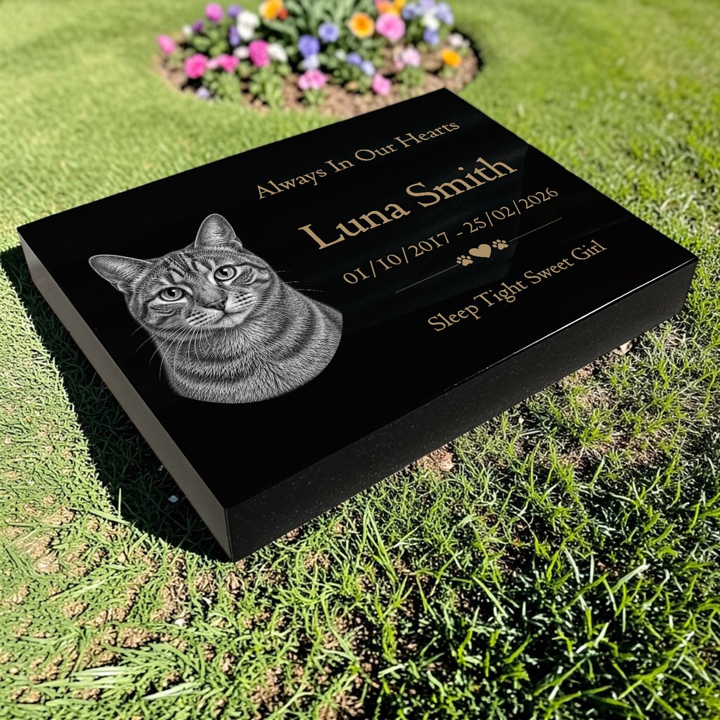 Cat Memorial Granite Photo Tablet