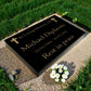 Granite Memorial Tablet with Cross Design, Free Personalised Gold Engraving, Polished Black Granite