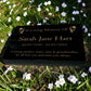 Granite Memorial Tablet with Daffodil Design, Free Personalised Gold Engraving, Polished Black Granite