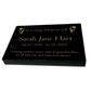 Granite Memorial Tablet with Daffodil Design, Free Personalised Gold Engraving, Polished Black Granite