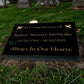 Granite Memorial Tablet with Dove Design, Free Personalised Gold Engraving, Polished Black Granite