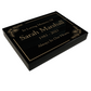 Granite Memorial Tablet with Floral Design, Free Personalised Gold Engraving, Polished Black Granite