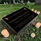 Granite Memorial Tablet with Feather Design, Free Personalised Gold Engraving, Polished Black Granite
