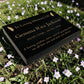 Granite Memorial Tablet with Feather Design, Free Personalised Gold Engraving, Polished Black Granite