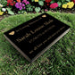 Granite Memorial Tablet with Heart Design, Free Personalised Gold Engraving, Polished Black Granite
