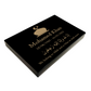 Granite Memorial Tablet with Islamic Design, Free Personalised Gold Engraving, Polished Black Granite