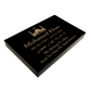 Granite Memorial Tablet with Islamic Design 2, Free Personalised Gold Engraving, Polished Black Granite