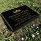 Granite Memorial Tablet with Islamic Design 2, Free Personalised Gold Engraving, Polished Black Granite