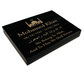 Granite Memorial Tablet with Islamic Design 2, Free Personalised Gold Engraving, Polished Black Granite