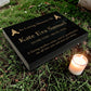 Granite Memorial Tablet with Praying Hands Design, Free Personalised Gold Engraving, Polished Black Granite