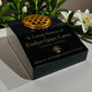 Black Granite Sloping Memorial Desk with Vase – Tree of Life, Free Gold Engraving, 12x10x4"