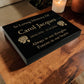 Granite Memorial Tablet with Rose Design, Free Personalised Gold Engraving, Polished Black Granite
