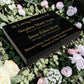 Granite Memorial Tablet for Two Names, Free Personalised Gold Engraving, Polished Black Granite