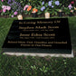 Granite Memorial Tablet for Two Names, Free Personalised Gold Engraving, Polished Black Granite