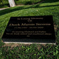 Granite Memorial Tablet Free Personalised Gold Engraving Polished Black Granite