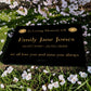 Granite Memorial Tablet with Sunflower Design, Free Personalised Gold Engraving, Polished Black Granite