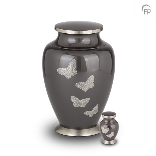 Brass Butterfly Urn (Grey)