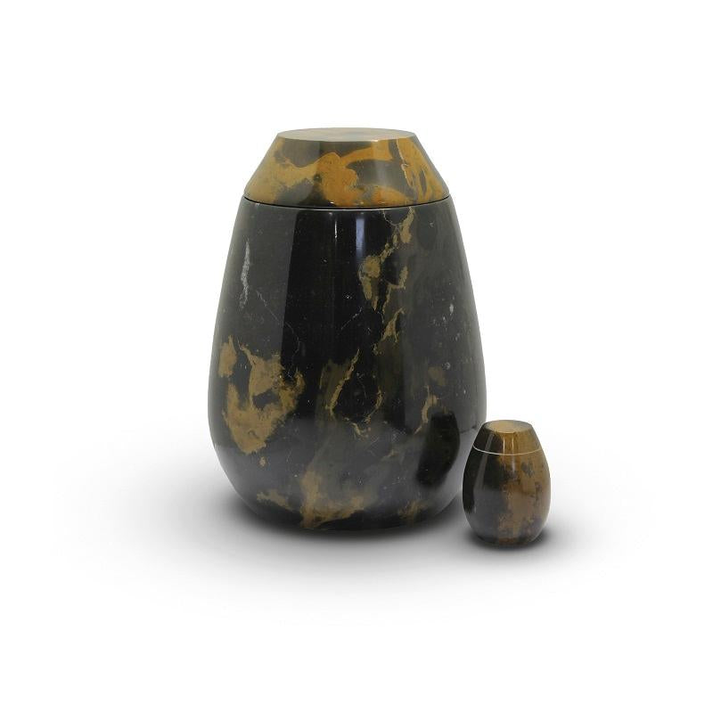Marble Urn (Black with Burnt Orange) - Adult & Keepsake