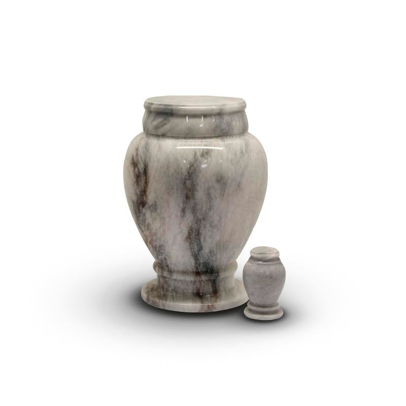 Marble Urn (Mottled Grey) - Adult & Keepsake
