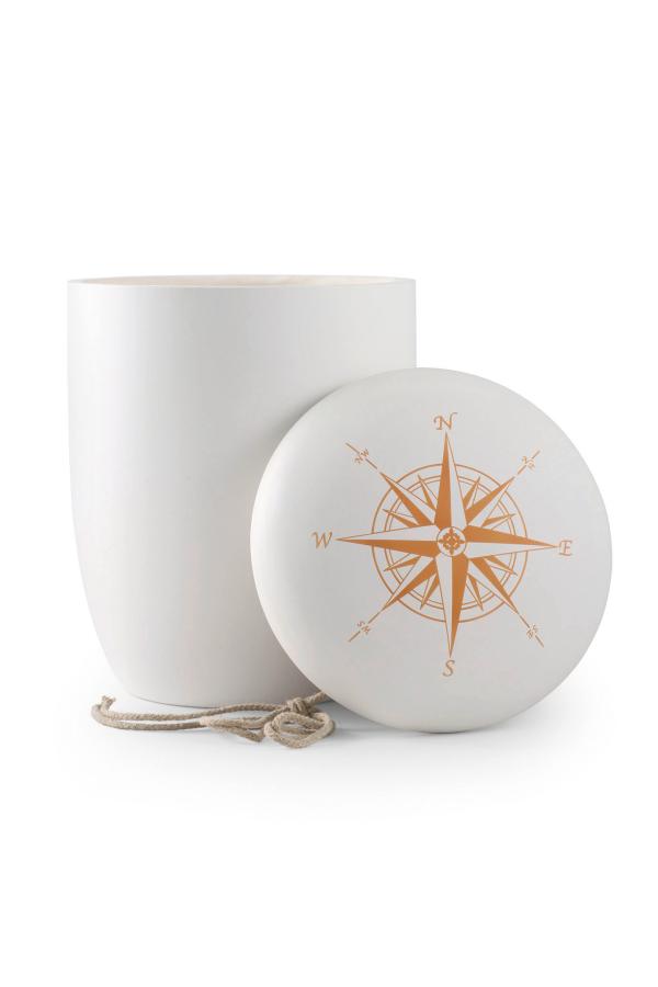 Biodegradable Compass Urn (White) - XL Adult
