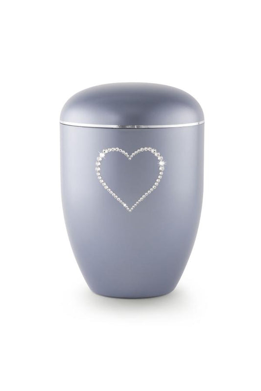 Arboform Crystal Heart Urn (Steel Grey) - XL Adult