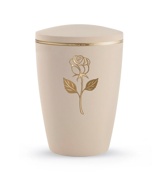 Arboform Rose Urn (Cream and Gold) - XL Adult