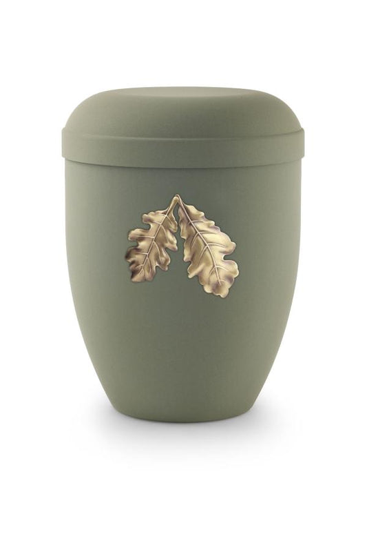 Arboform Gold Leaves Urn (Olive Green) - XL Adult