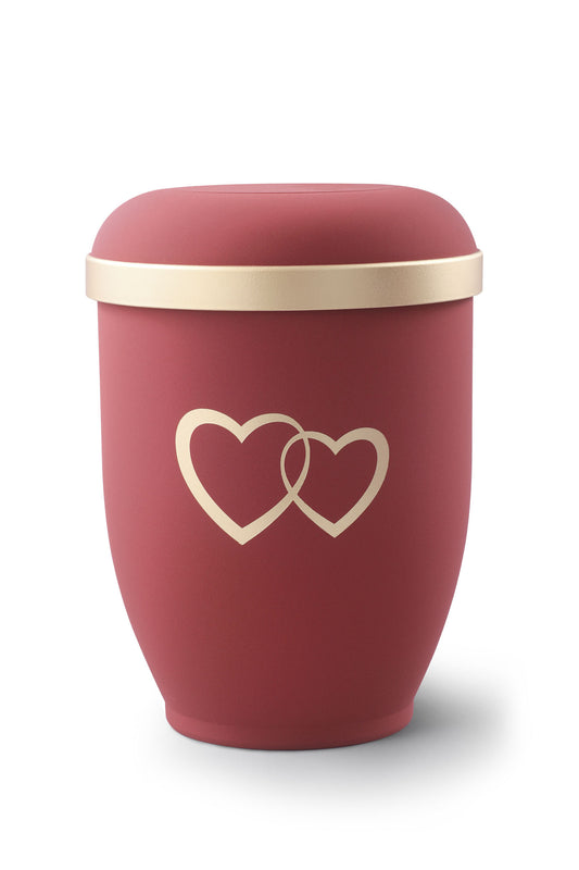 Arboform Entwined Hearts Urn (Red and Gold) - XL Adult