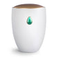 Ceramic Power Stone Urn (White, Malachite) - Adult