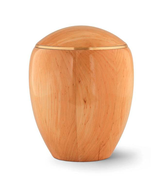 Wooden Round Top Urn (Natural Wood and Teak) XL Adult
