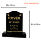 Granite Memorial Ogee Headstone – Small Size- For Pets with Paw & Heart- Free Personalised Engraving