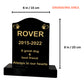 Granite Memorial Ogee Headstone – Small Size- For Pets with Paw & Heart- Free Personalised Engraving
