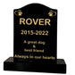 Granite Memorial Ogee Headstone – Small Size- For Pets with Paw & Heart- Free Personalised Engraving