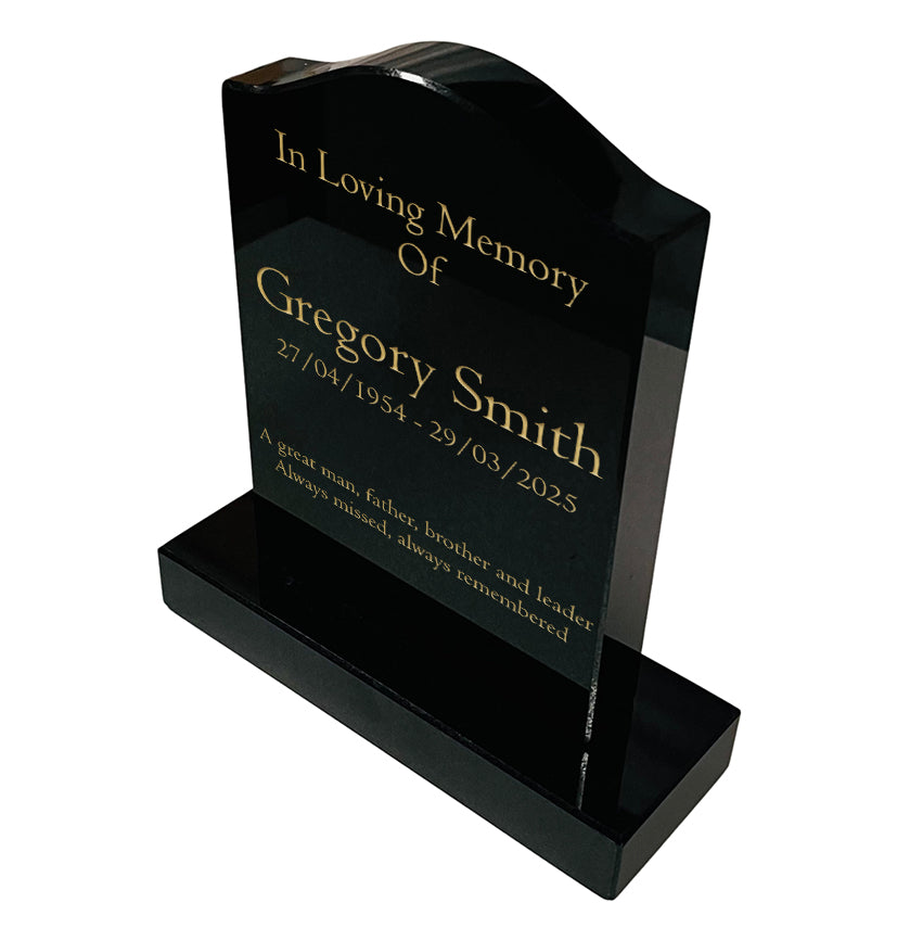 Granite Memorial Ogee Headstone – Small Size- Free Personalised Engraving