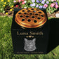 Cat Memorial Granite Photo Vase