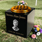 Granite Memorial Vase Engraved Photo Solid Granite Free Personalised Gold Engraving Includes Metal Flower Pot Insert