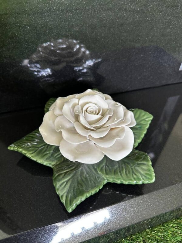 Single White Ceramic Rose