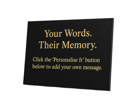 Personalised Granite Memorial Plaque with Stand - Built To Last Forever