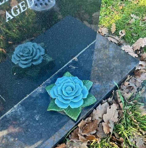 Single Blue Ceramic Rose