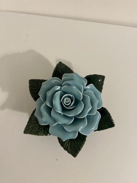 Single Blue Ceramic Rose