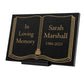 Granite Memorial Plaque, Book/Bible Design, Personalised Engraved Tribute
