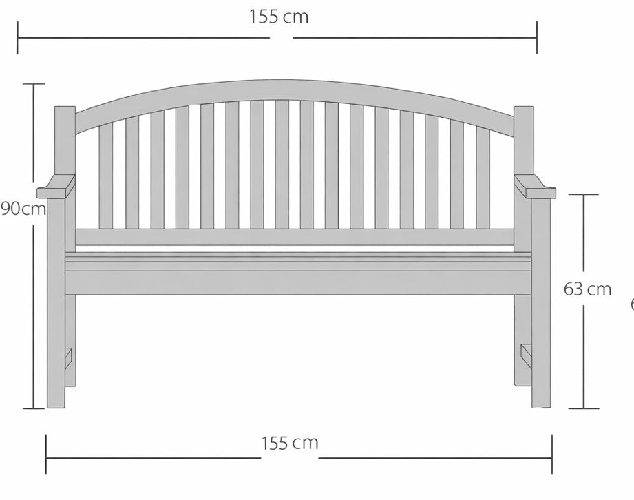 Bowback Teak Memorial Bench – Engraved Directly Into the Wood