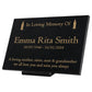 Granite Memorial Plaque, Candle, Stand Included